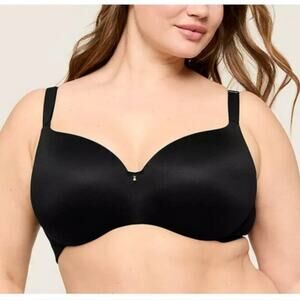NWT Cacique Invisible Backsmoother Lightly Lined Full Coverage Bra Black 44D